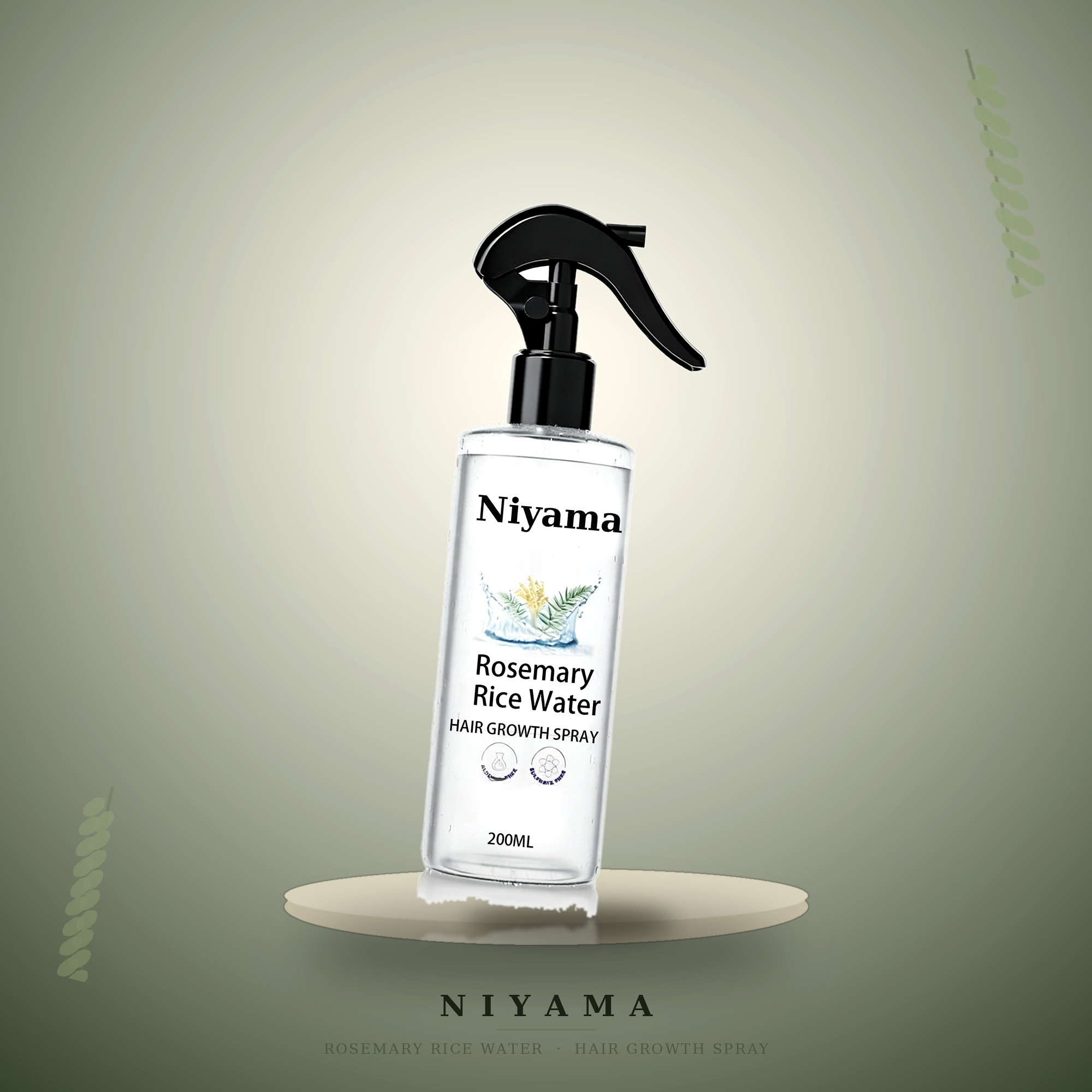 Rosemary Water Spray for Hair Growth & Hair Thickness with Rice Water | 100% Natural Extract | Soft & Smooth Hair 200ml